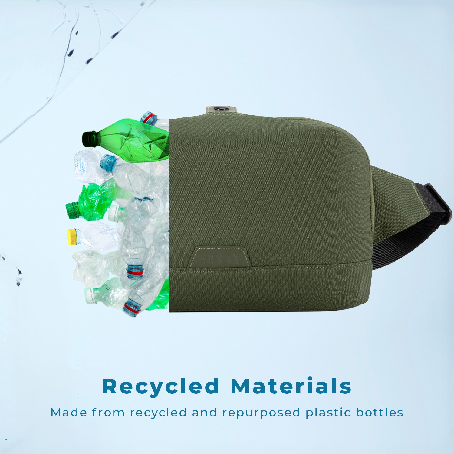 Annox Ecosmart Sling Bag – Water-Resistant Bag in Upcycled Material for Scooters, Skateboards & Roller Skates