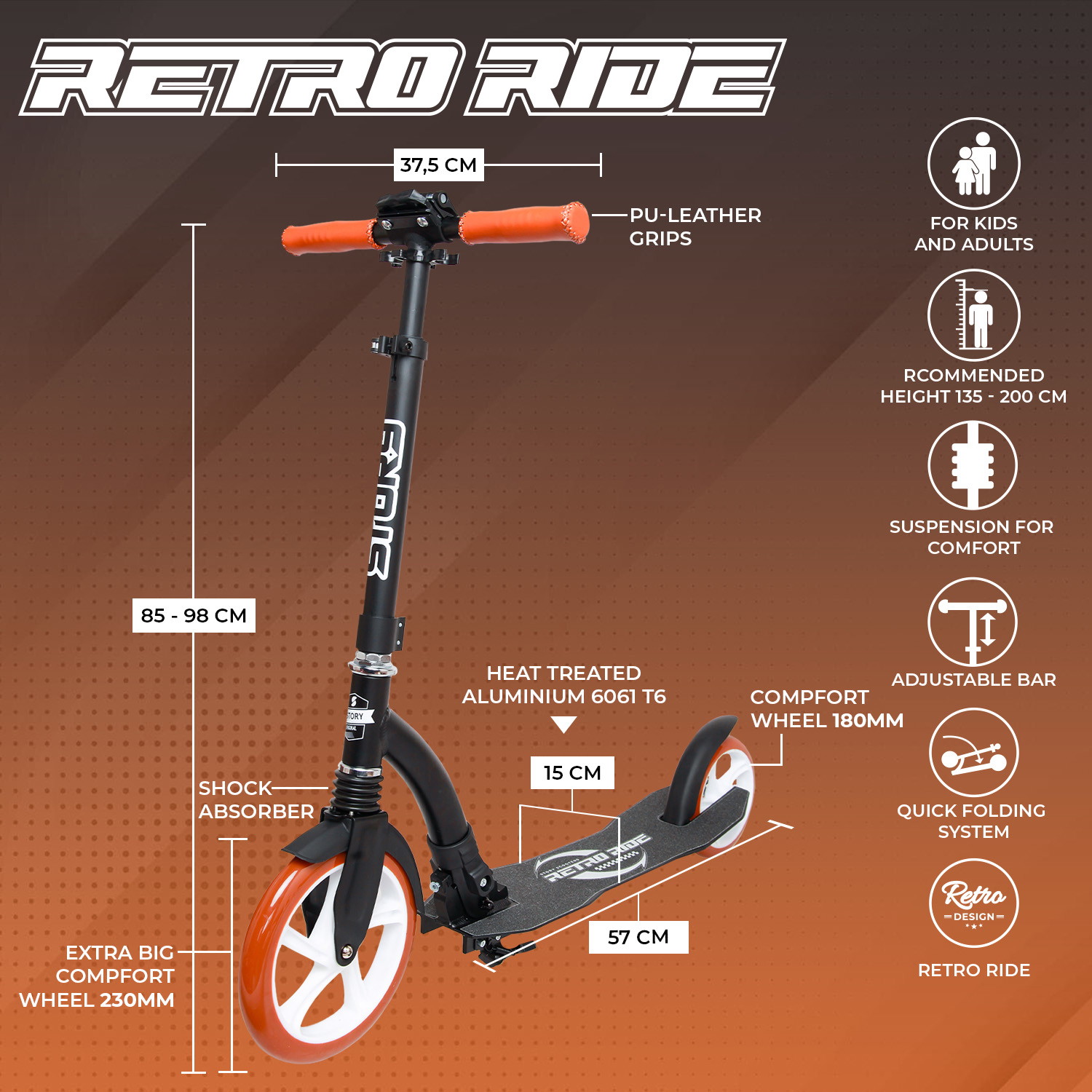 Story Retro Ride Foldable Commuter Scooter