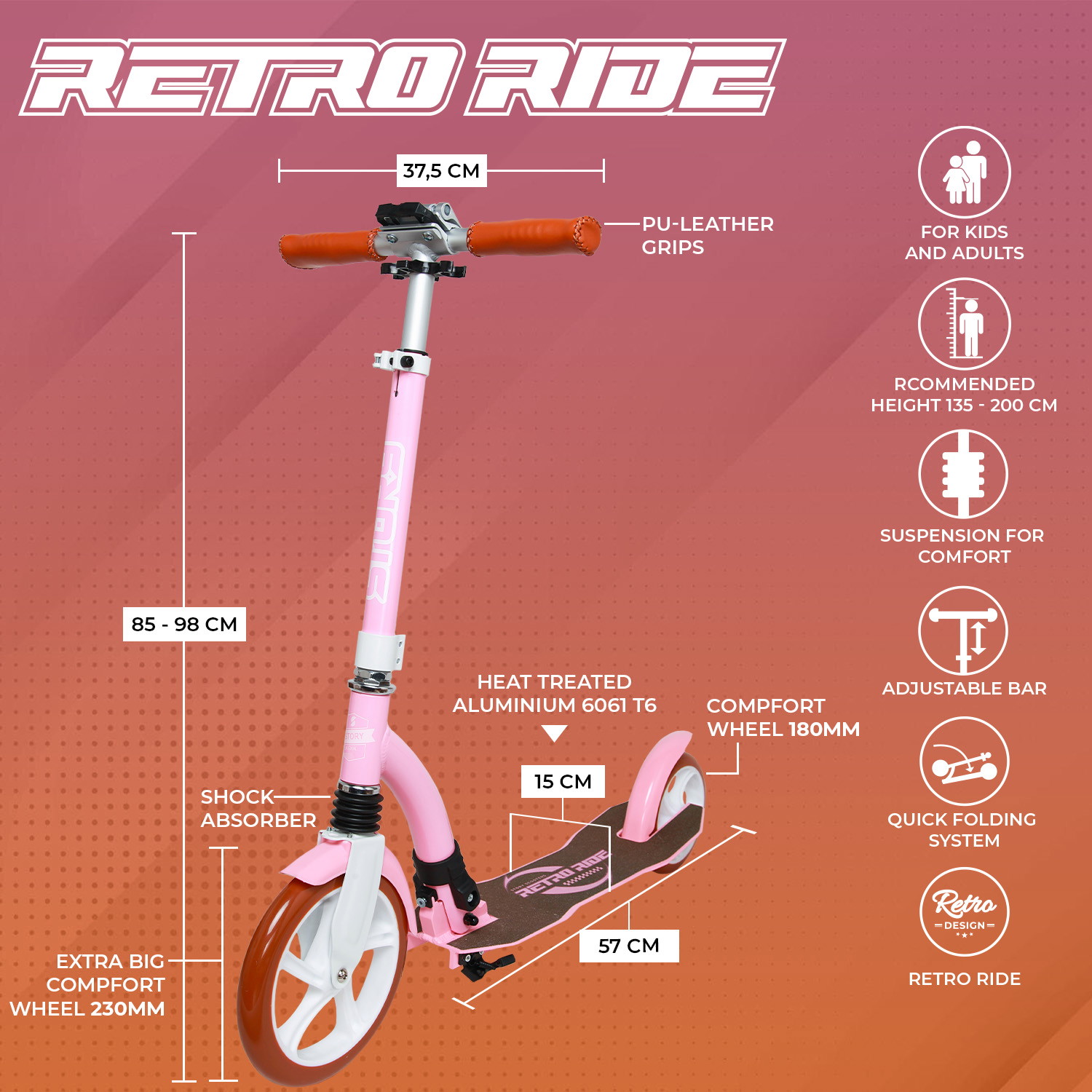 Story Retro Ride Foldable Commuter Scooter