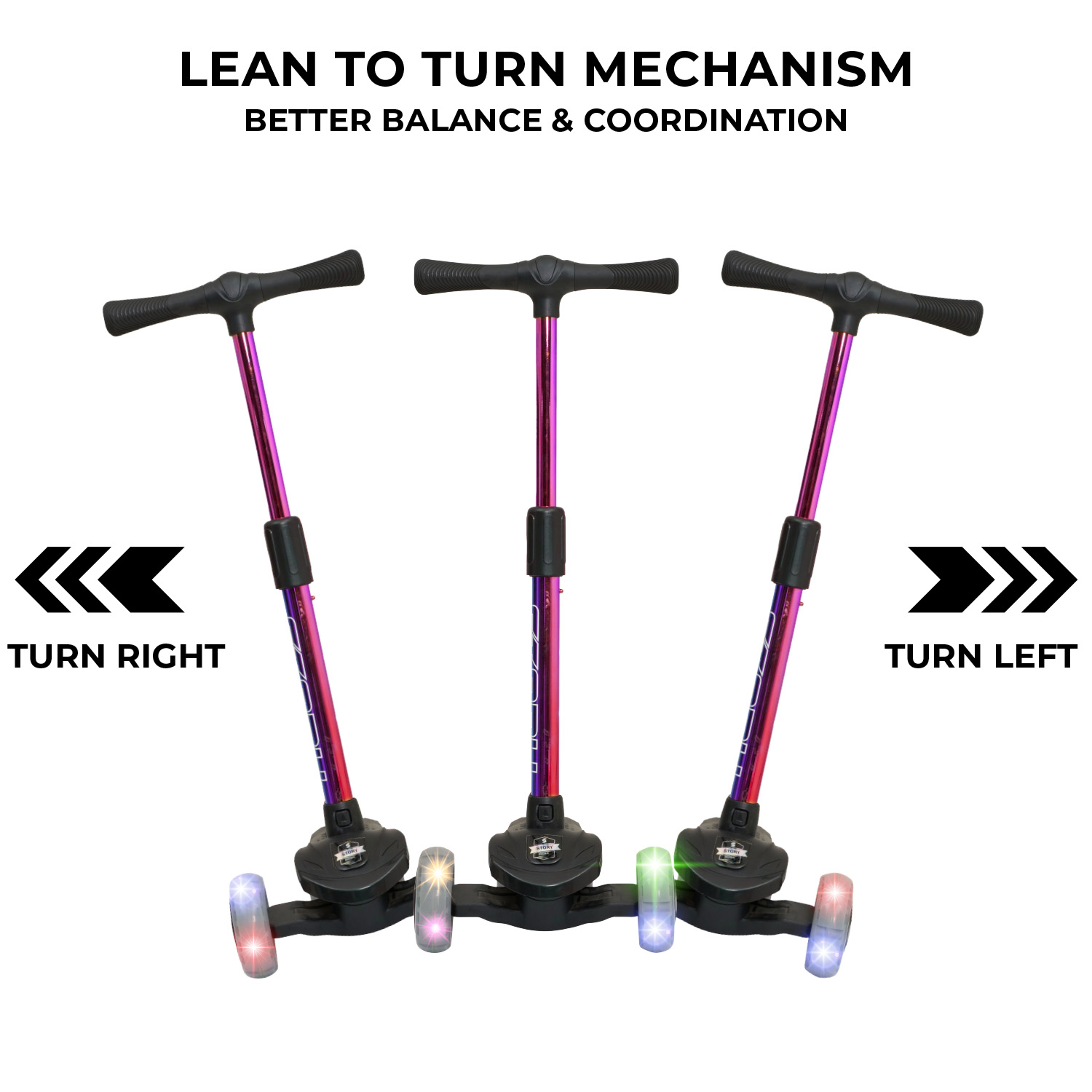 Story Mini Friends LED deluxe 3-wheel kids scooter