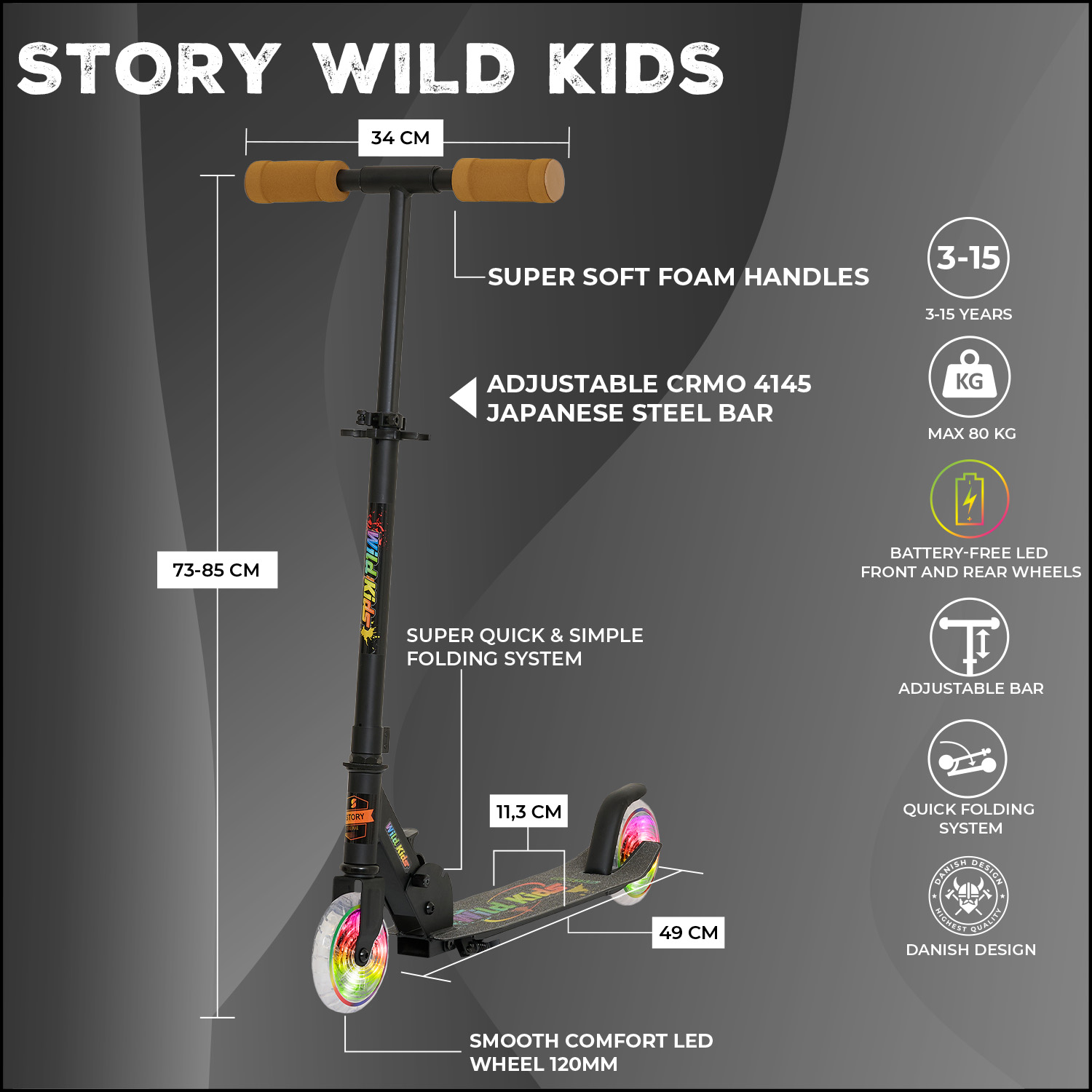 Story Wild Kids Foldable Scooter