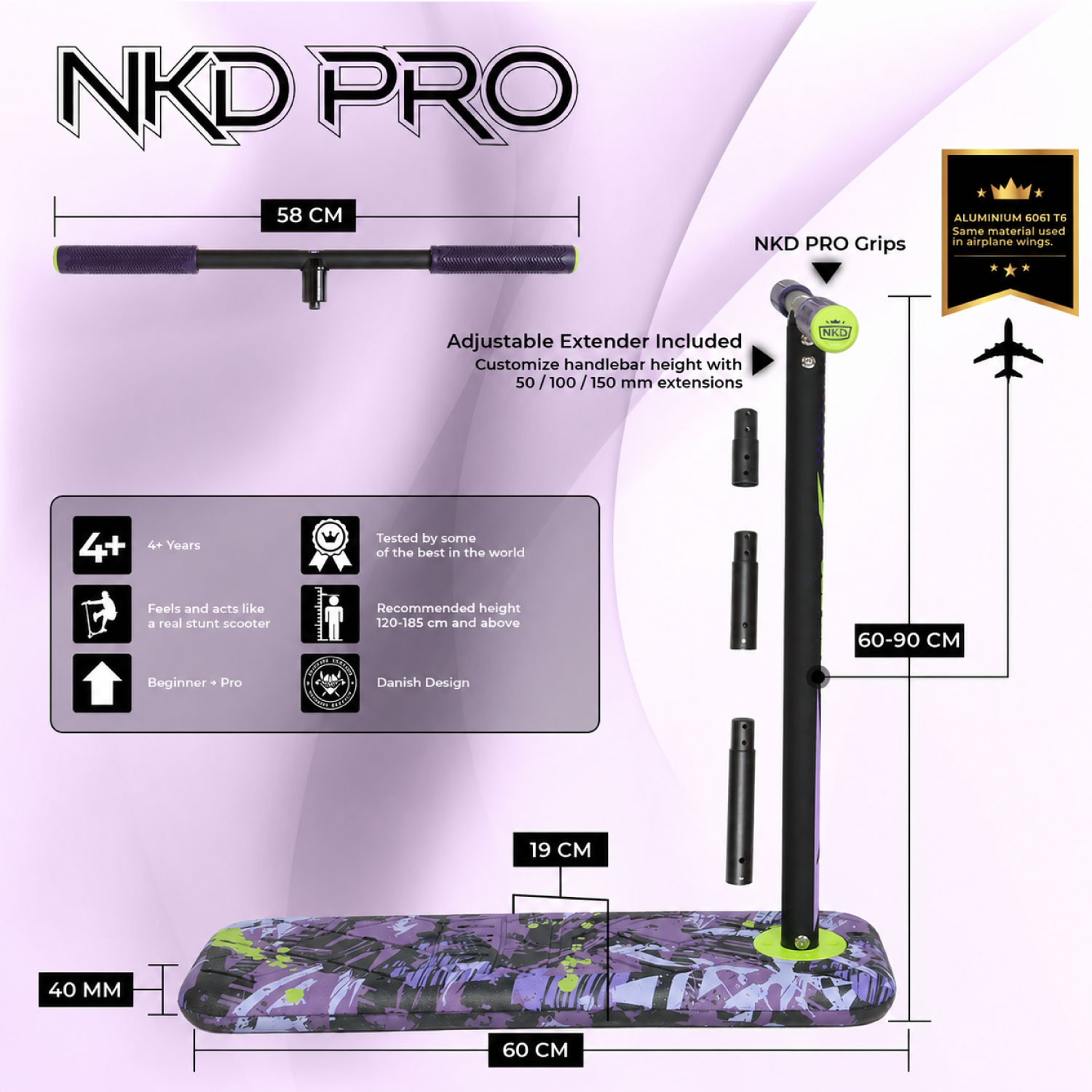 NKD PRO 7.5" Trampoline Scooter