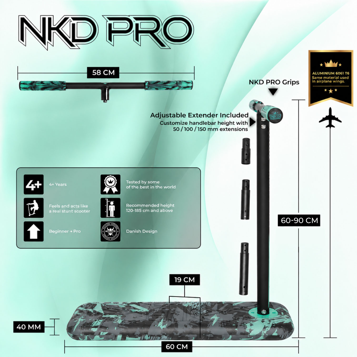 NKD PRO 7.5" Trampoline Scooter